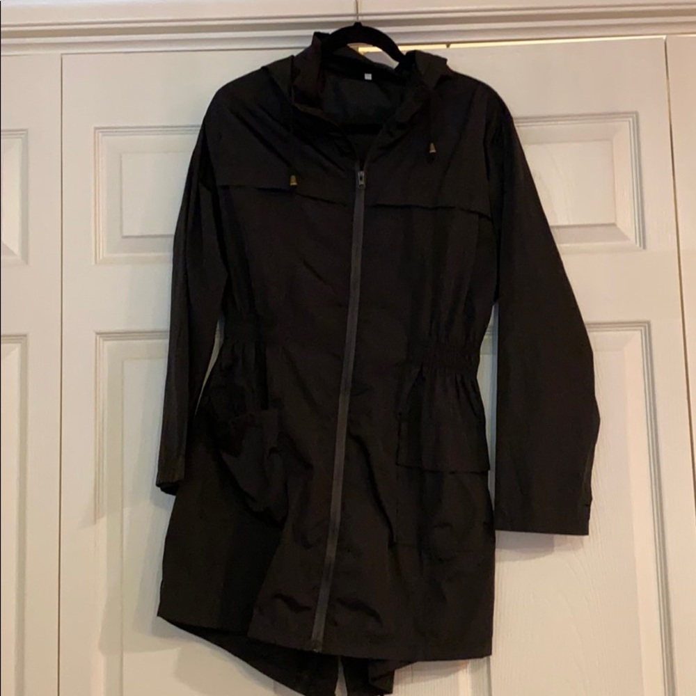 Black rain coat